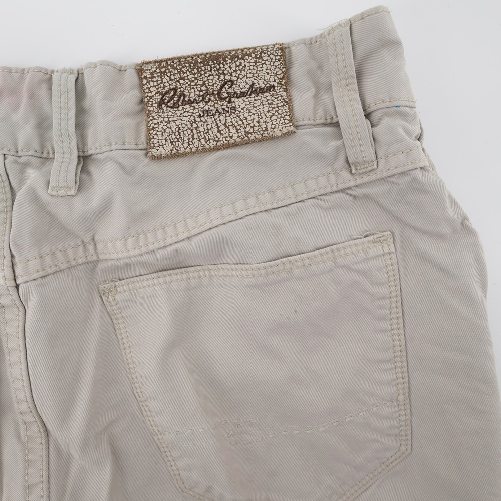 Robert Graham Slim Jim Cotton Twill Pants Beige Mens 31x32